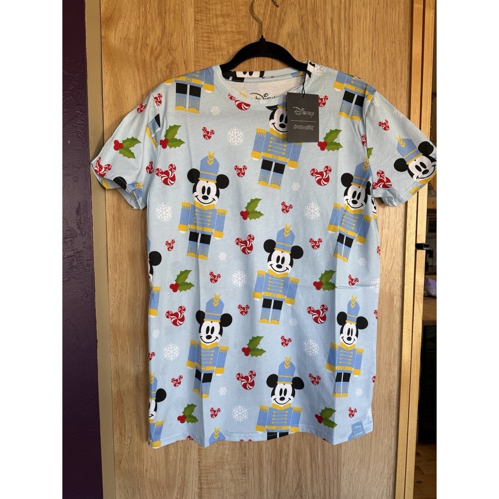Disney Cakeworthy Holiday Christmas Mickey Nutcracker Large AOP T- Shirt NWT
